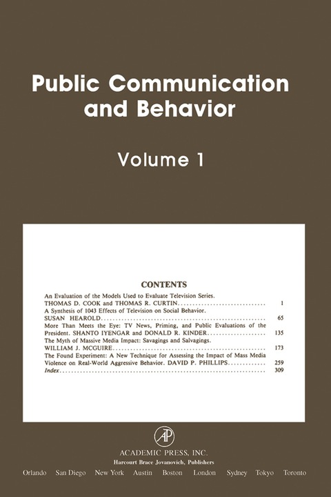 Cover image for book Public Communication and Behavior
