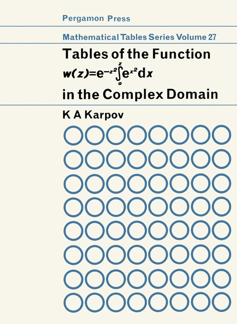 Cover image for book Tables of the Function w (z)- e-z2 ? ex2 dx