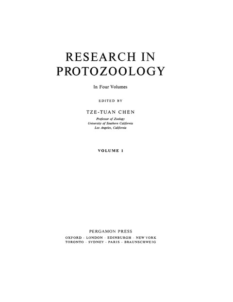 Cover image for book Research in Protozoology