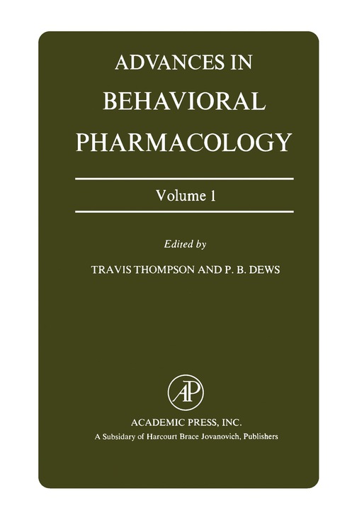 Cover image for book Advances in Behavioral Pharmacology