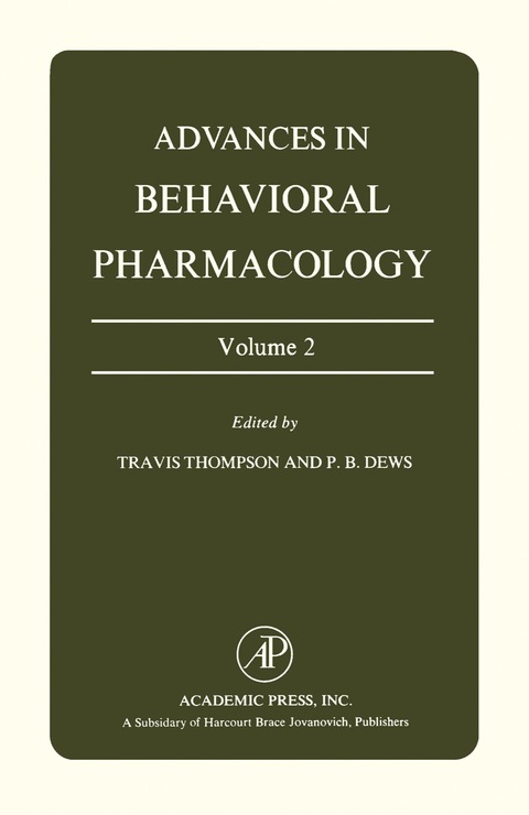Cover image for book Advances in Behavioral Pharmacology