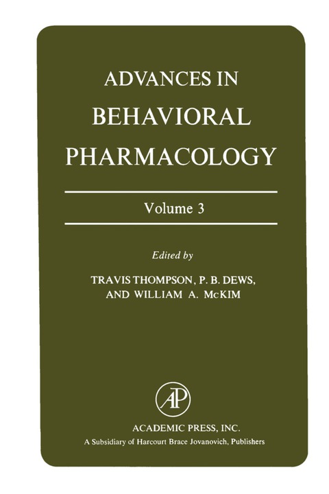Cover image for book Advances in Behavioral Pharmacology