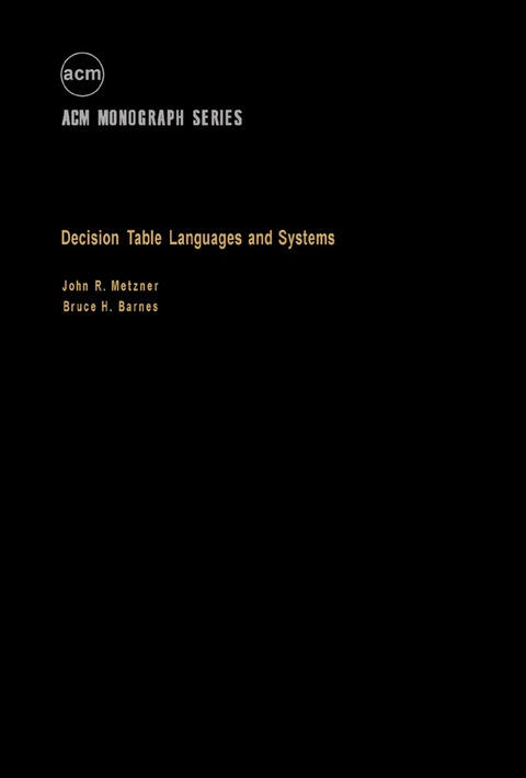 Cover image for book Decision Table Languages and Systems