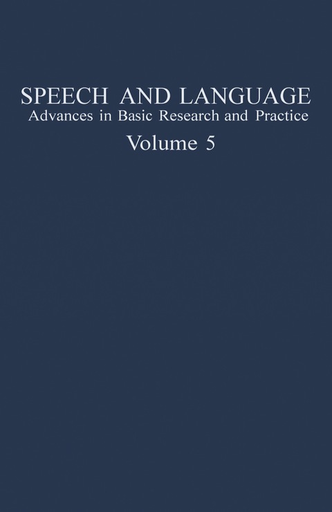Cover image for book Speech and Language