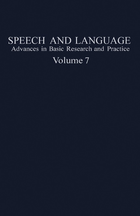 Cover image for book Speech and Language