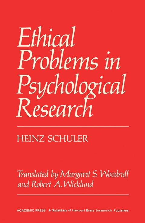Cover image for book Ethical Problems in Psychological Research