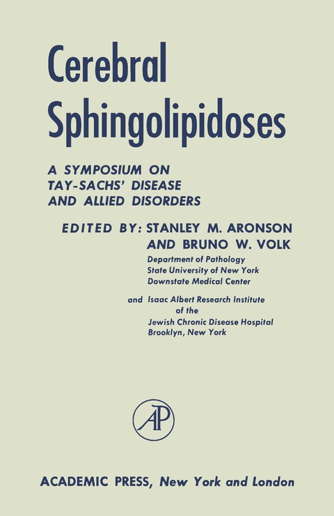 Cover image for book Cerebral Sphingolipidoses