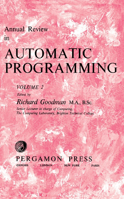 Cover image for book Annual Review in Automatic Programming