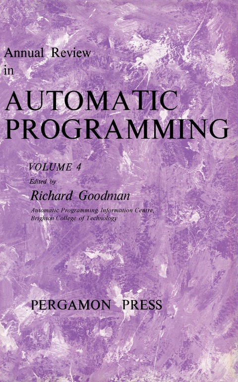 Cover image for book Annual Review in Automatic Programming