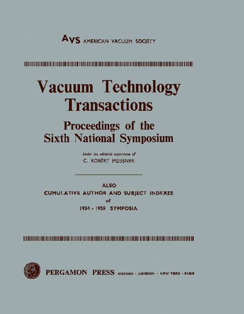 Cover image for book Vacuum Technology Transactions