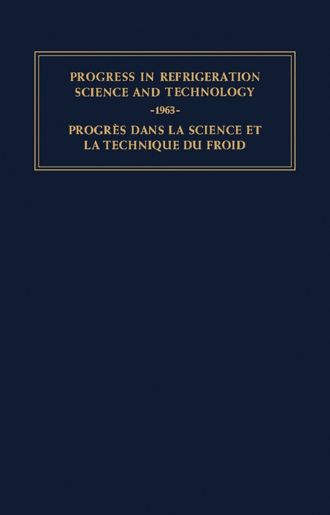 Cover image for book Progress in Refrigeration Science and Technology