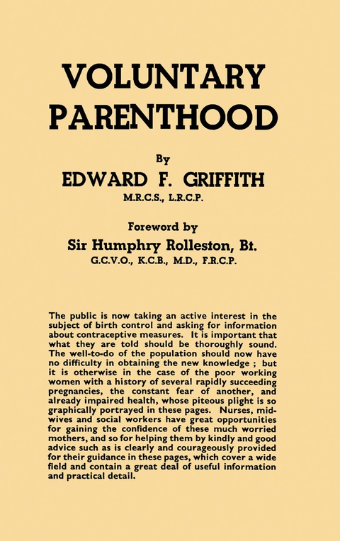 Cover image for book Voluntary Parenthood
