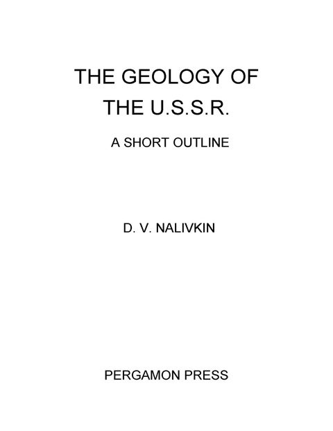 Cover image for book The Geology of the U.S.S.R.