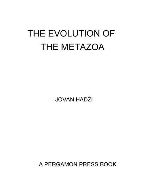 Cover image for book The Evolution of the Metazoa