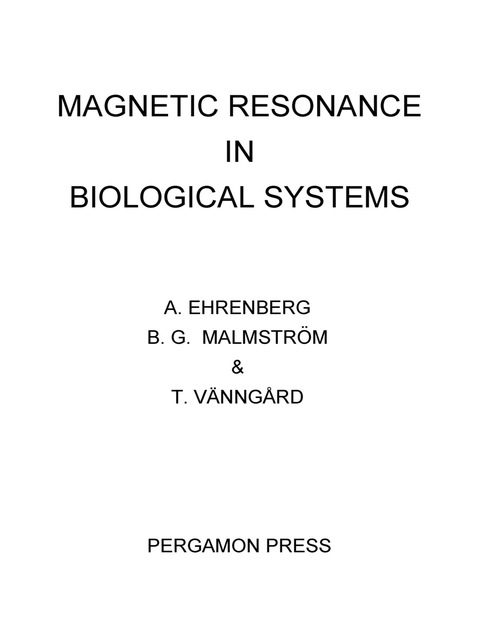 Cover image for book Magnetic Resonance in Biological Systems