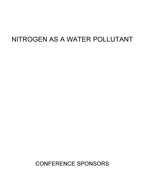 Cover image for book Proceedings of the Conference on Nitrogen as a Water Pollutant