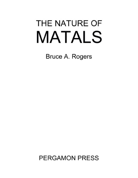 Cover image for book The Nature of Metals