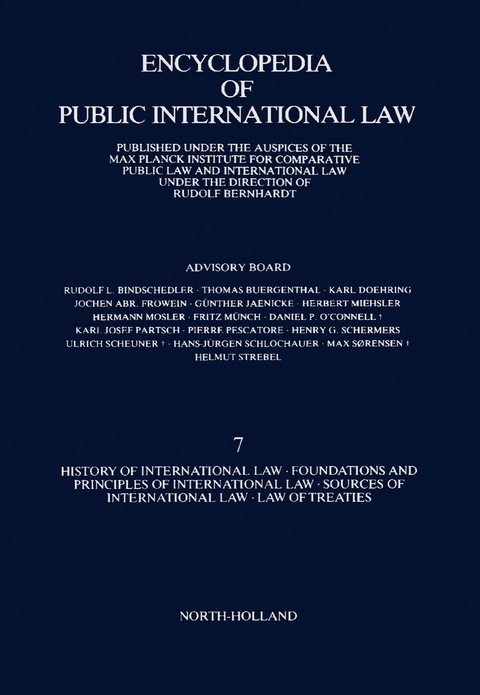 Cover image for book History of International Law · Foundations and Principles of International Law · Sources of International Law · Law of Treaties