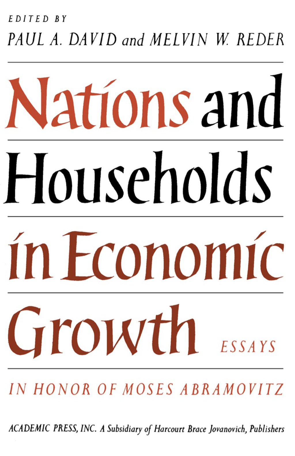 ISBN 9780122050503 Nations and Households in Economic Growth Essays