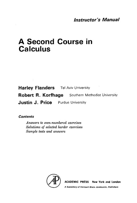 A Second Course in Calculus 