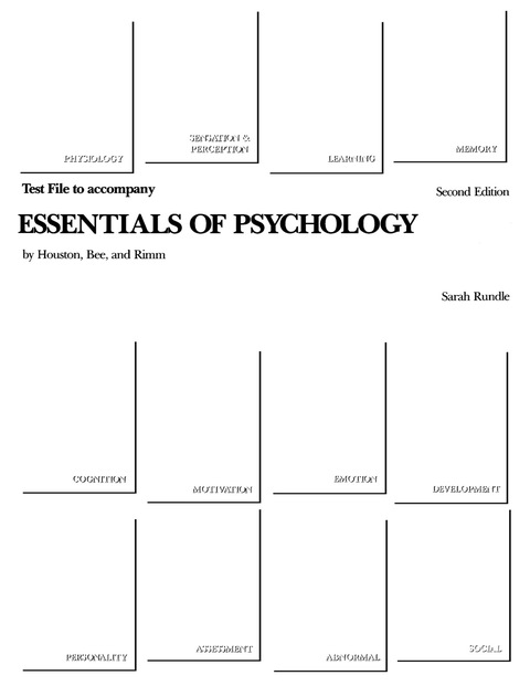 Cover image for book Test File to Accompany Essentials of Psychology