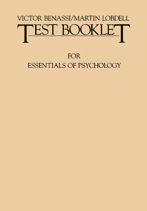 Cover image for book Test Booklet for Essentials of Psychology
