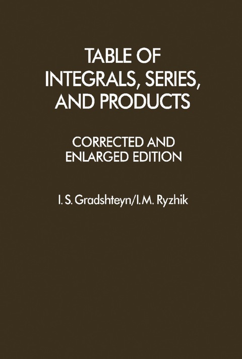 Cover image for book Table of Integrals, Series, and Products