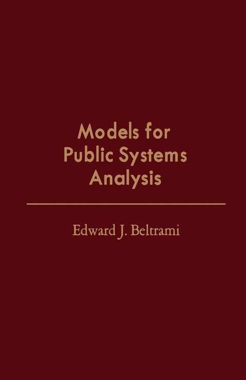 Cover image for book Models for Public Systems Analysis