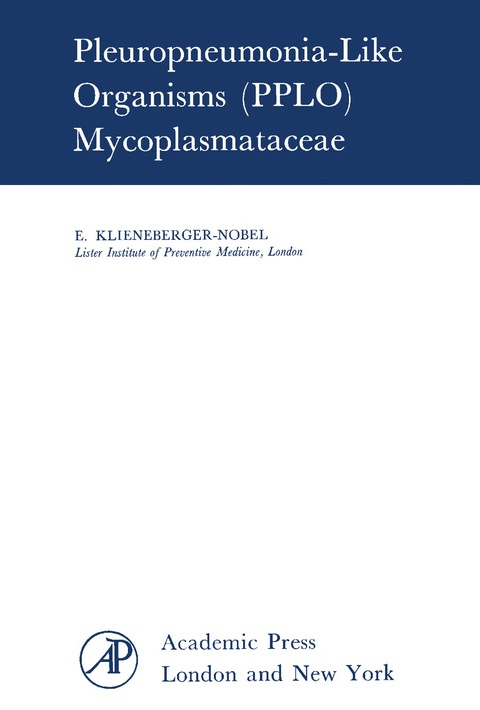 Cover image for book Pleuropneumonia-Like Organisms (PPLO): Mycoplasmataceae