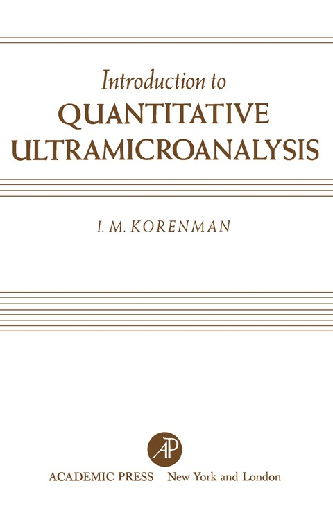 Cover image for book Introduction to Quantitative Ultramicroanalysis