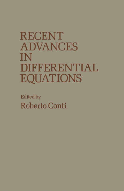 Cover image for book Recent Advances in Differential Equations