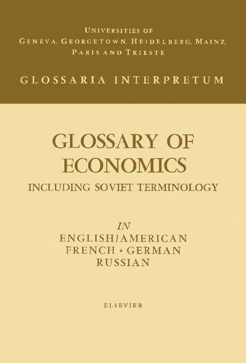 Cover image for book Glossary of Economics