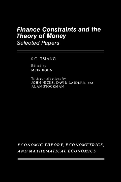 Cover image for book Finance Constraints and the Theory of Money