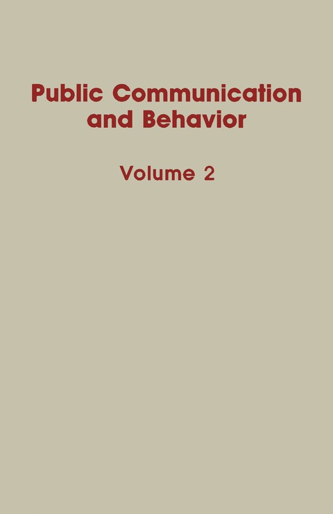 Cover image for book Public Communication and Behavior