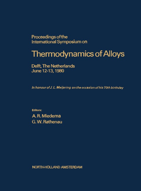 Cover image for book Proceedings of the International Symposium on Thermodynamics of Alloys