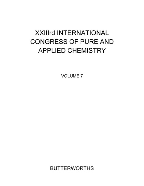 Cover image for book XXIIIrd International Congress of Pure and Applied Chemistry