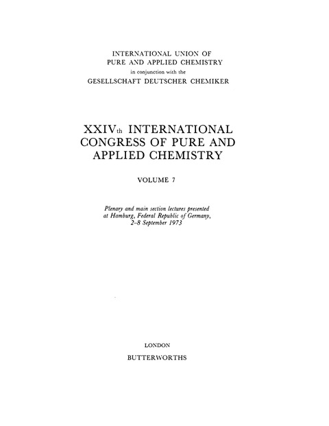 Cover image for book XXIVth International Congress of Pure and Applied Chemistry
