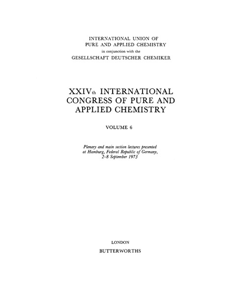 Cover image for book XXIVth International Congress of Pure and Applied Chemistry