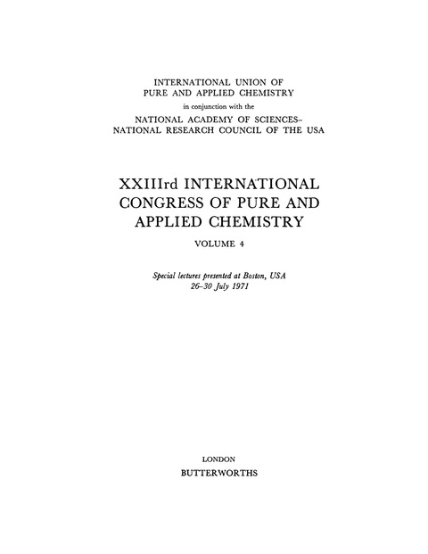 Cover image for book XXIIIrd International Congress of Pure and Applied Chemistry