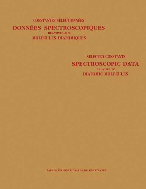 Cover image for book Spectroscopic Data Relative to Diatomic Molecules