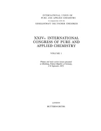 Cover image: XXIVth International Congress of Pure and Applied Chemistry 9780408705769