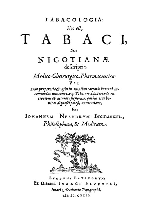 Cover image for book Tabacologia: Hoc est, Tabaci, seu nicotianae descriptio medico-cheirurgico-pharmaceutica