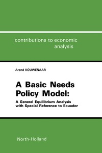 Cover image: A Basic Needs Policy Model 9780444704689
