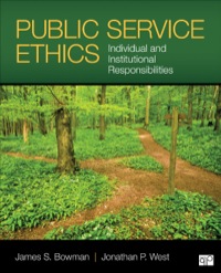 Cover image: Public Service Ethics 1st edition 9781452274133