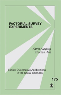Cover image: Factorial Survey Experiments 1st edition 9781452274188
