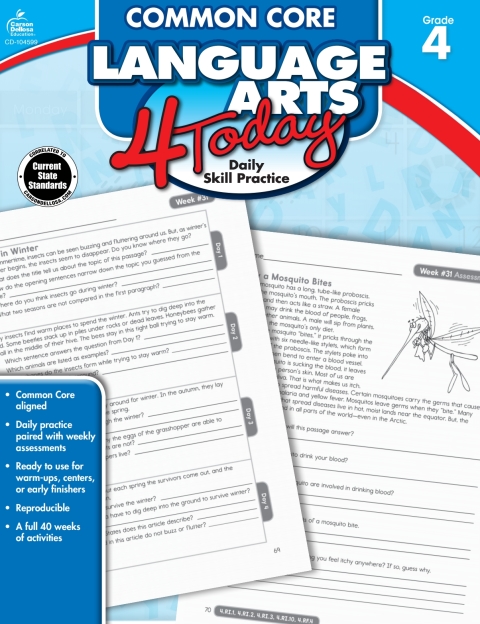 Cover image for book Common Core Language Arts 4 Today, Grade 4