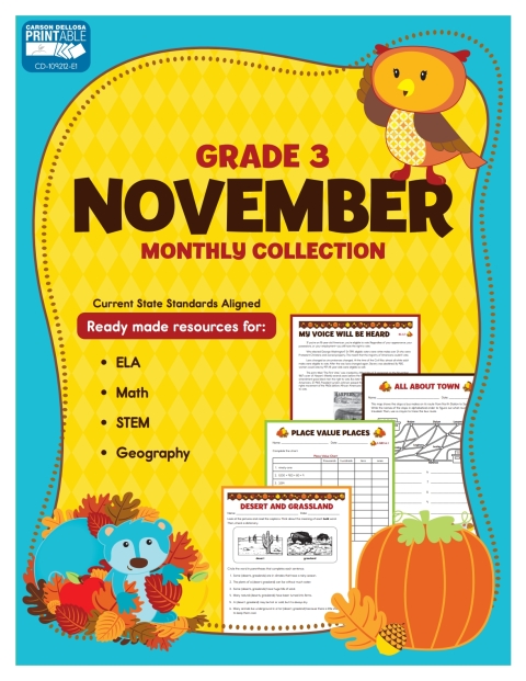 Cover image for book November Monthly Collection, Grade 3