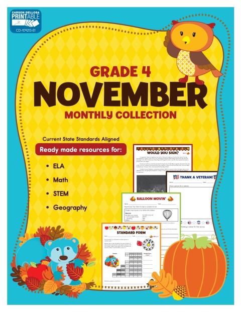 Cover image for book November Monthly Collection, Grade 4