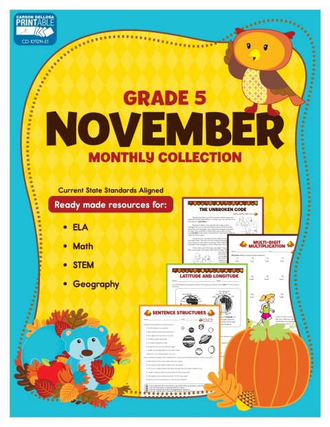 Cover image for book November Monthly Collection, Grade 5