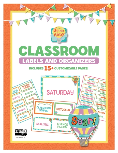 Cover image for book Up and Away Classroom Labels and Organizers